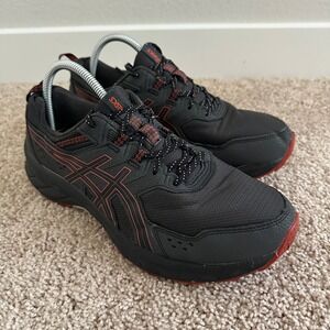 ASICS Gel-Venture 9 Mens 9.5 Extra Wide Black Red Trail Running Shoes 1011B488